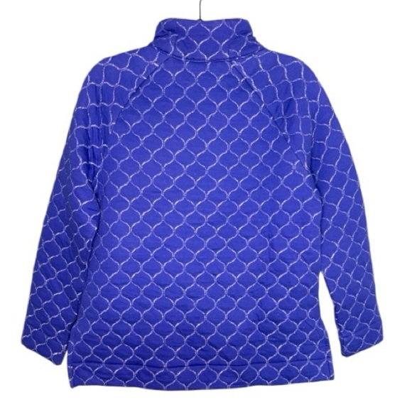 NWT Talbots metallic asymmetrical zip quilted pullover size petite medium - Picture 5 of 6